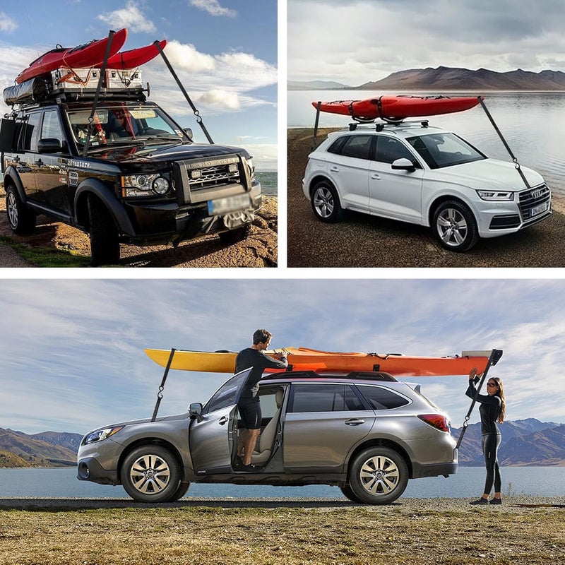 Masterwise Quick Hood Loops, Kayak Tie Down Anchor Straps for Car Hoods and Trunks, Bow Stern Canoe Transport Secure Lashing Straps for Roof Racks, Boat, Canoe, Kayak, 2 PCS - Image 3